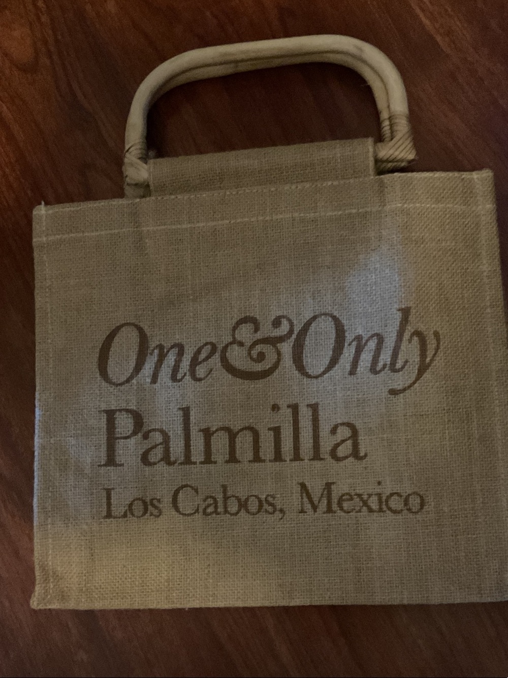 One&Only Palmilla Jute Tote Bag - Natural Beige. Approx 16” x 12””